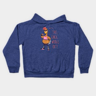 This Chick Works Out Kids Hoodie